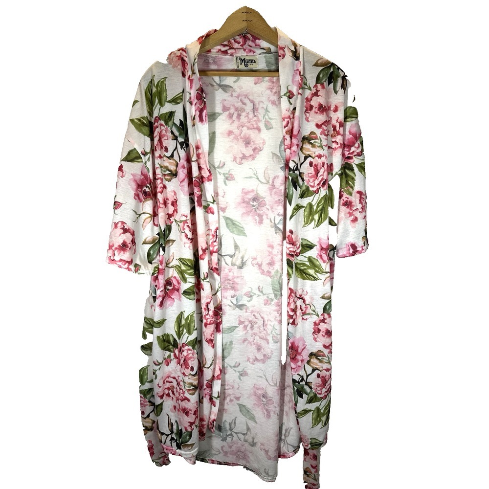 Show Me Your Mumu Floral Print Robe White Pink